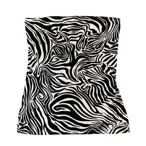 Y2K tube top Zebra Print Black White Med 90s Bella Swan No Boundaries Bratz